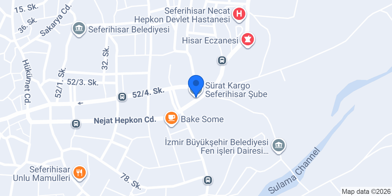 Sürat Kargo Seferihisar Şube konumu