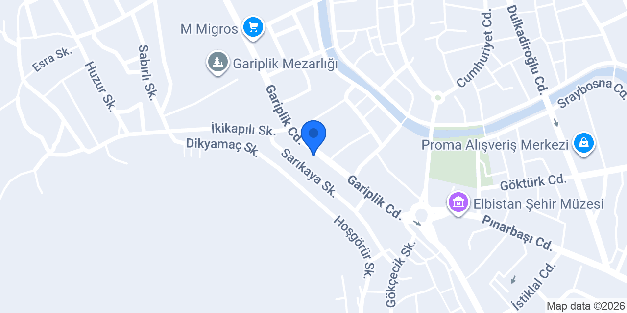 Modelce Halı Mobilya Elbistan Gariplik Şubesi konumu