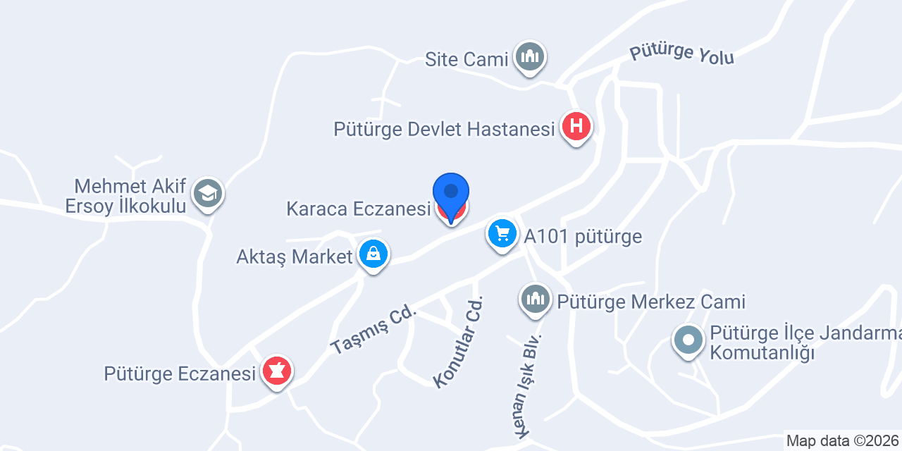 Karaca Eczanesi konumu