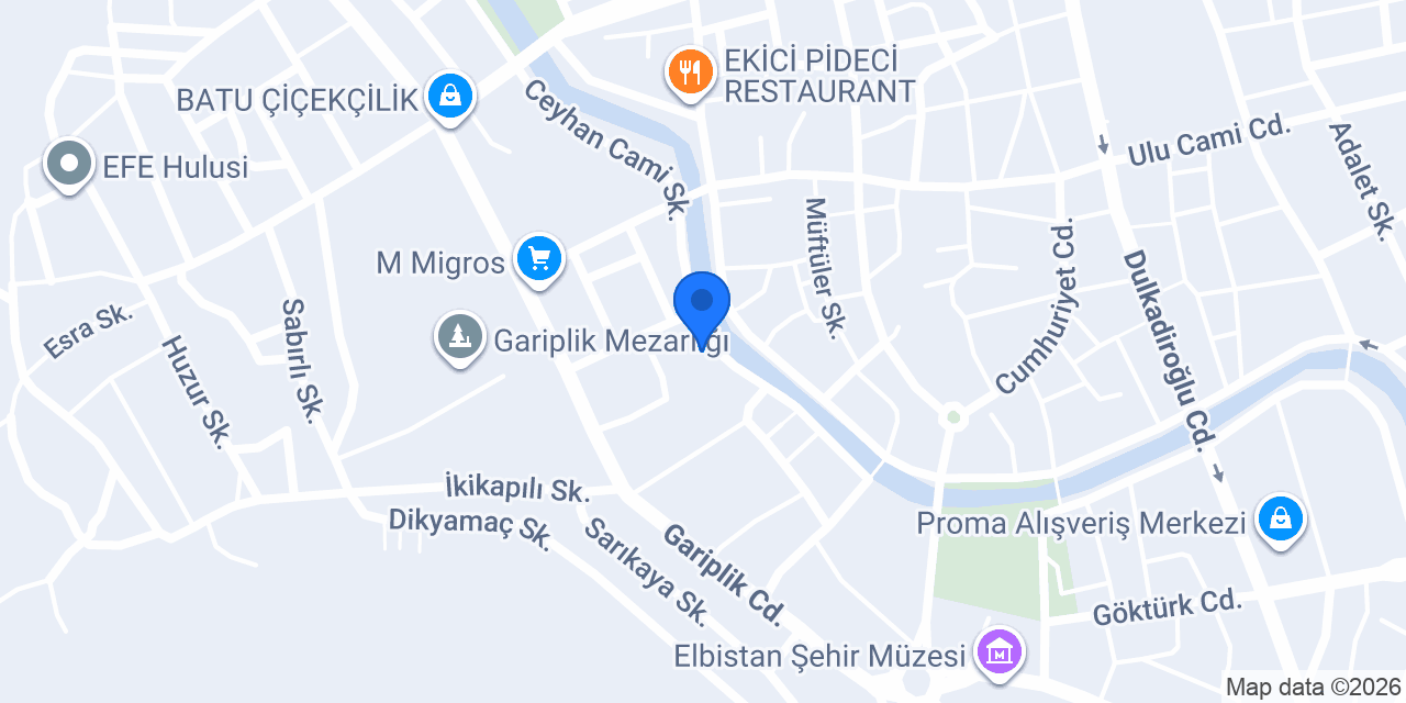 Elbistan İlçe Milli Eğitim Müdürlüğü konumu