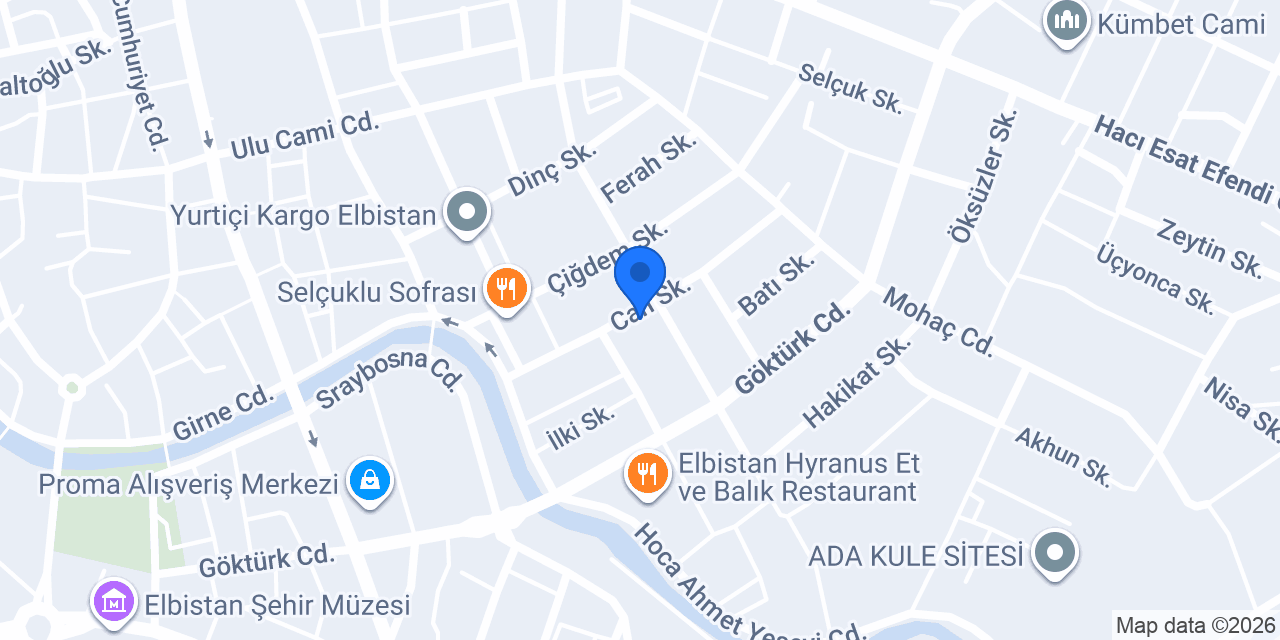 Elbistan Coşar Tekstil konumu