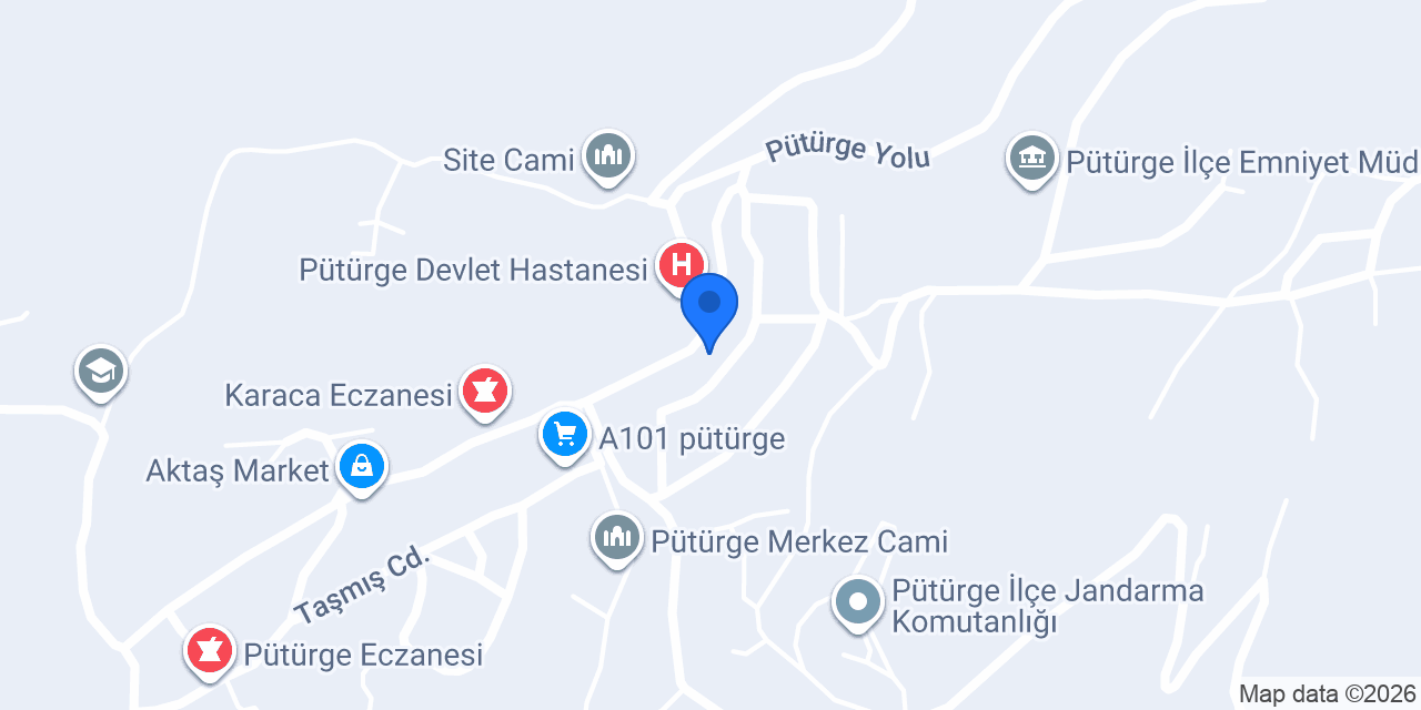 Ptt-pütürge Şubesi konumu
