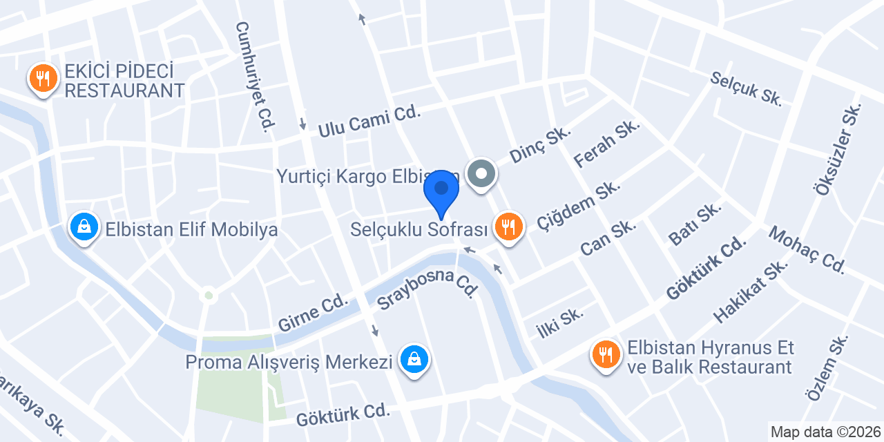 Avşar Pastanesi Elbistan konumu
