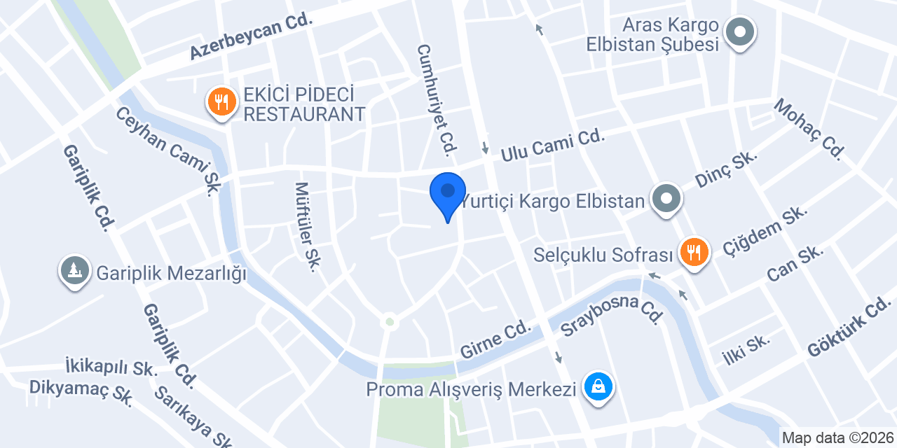 Bereket çeyiz ve dikim evi konumu