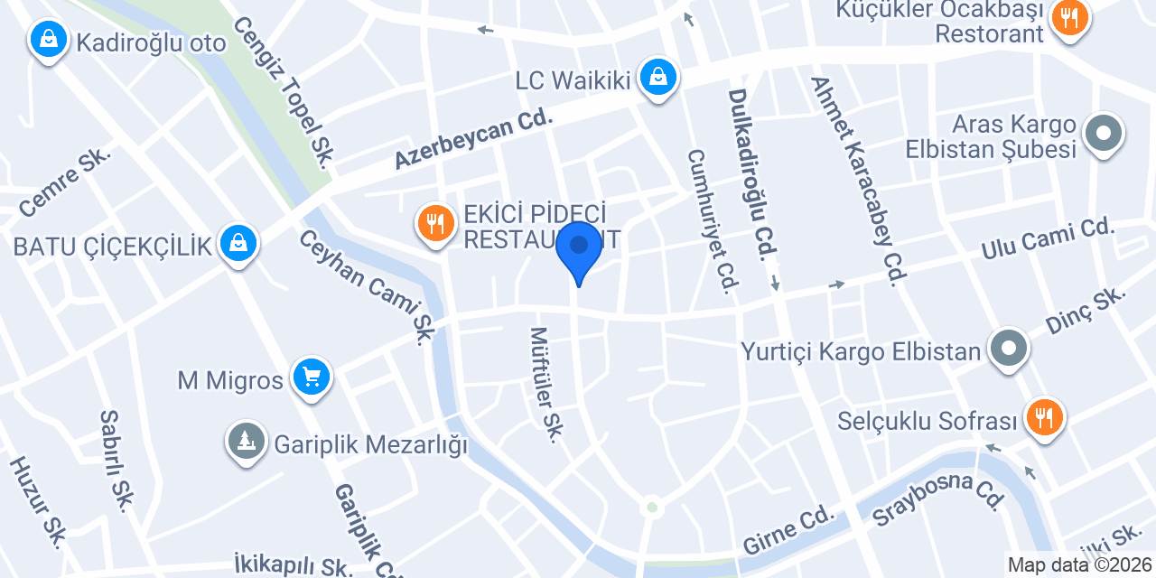 Yücel Mobilya konumu