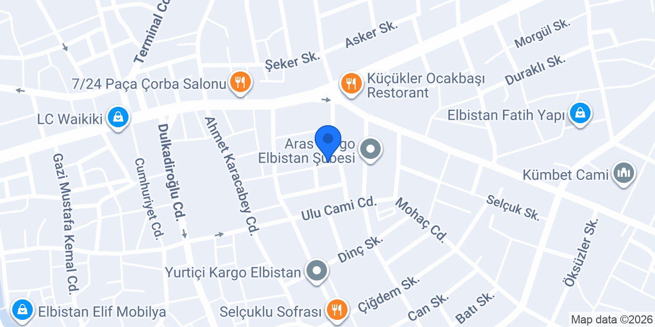 Elbistan Can Mobilya konumu