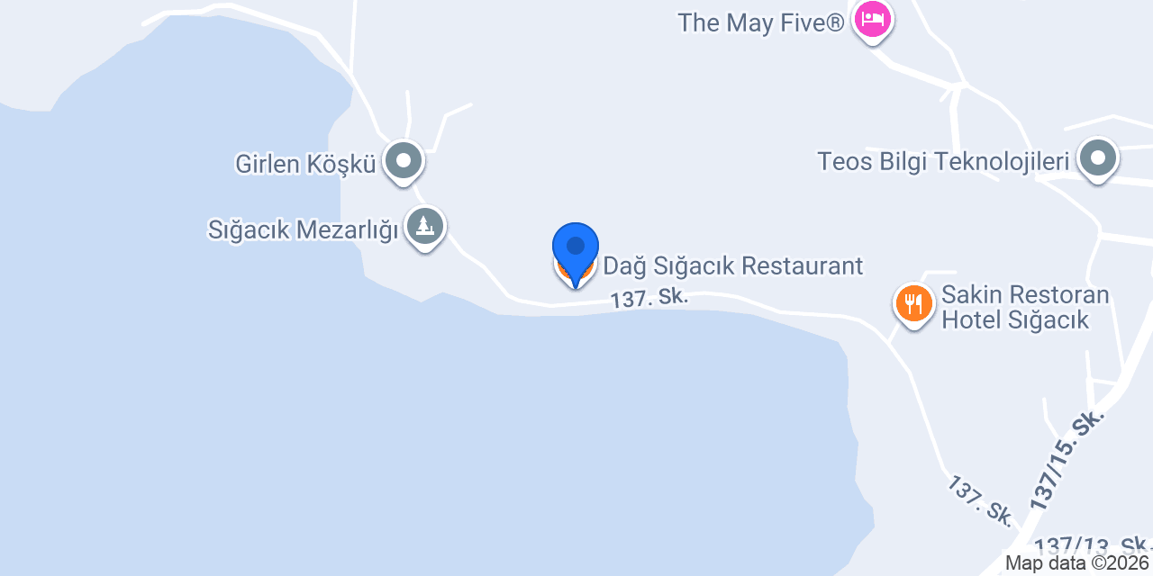 Sığacık Dağ Otel konumu
