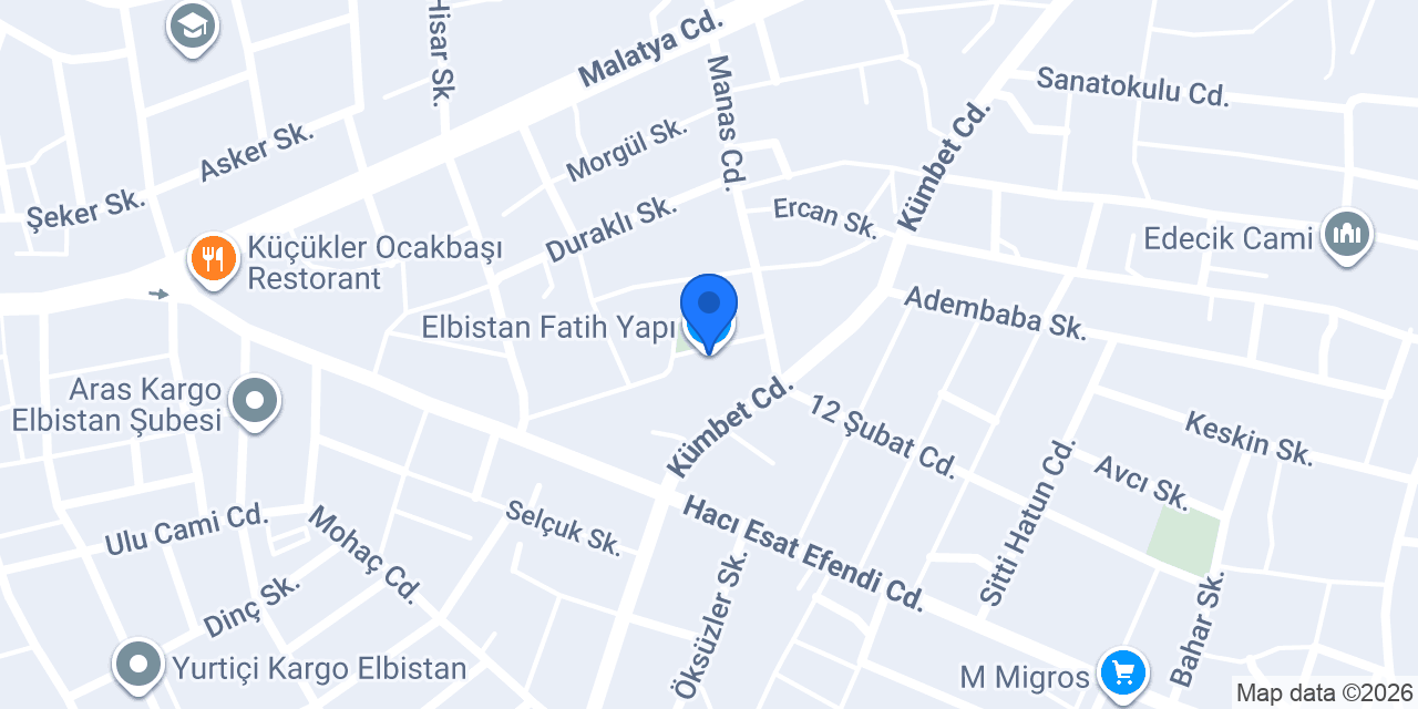 Elbistan Fatih Yapı konumu