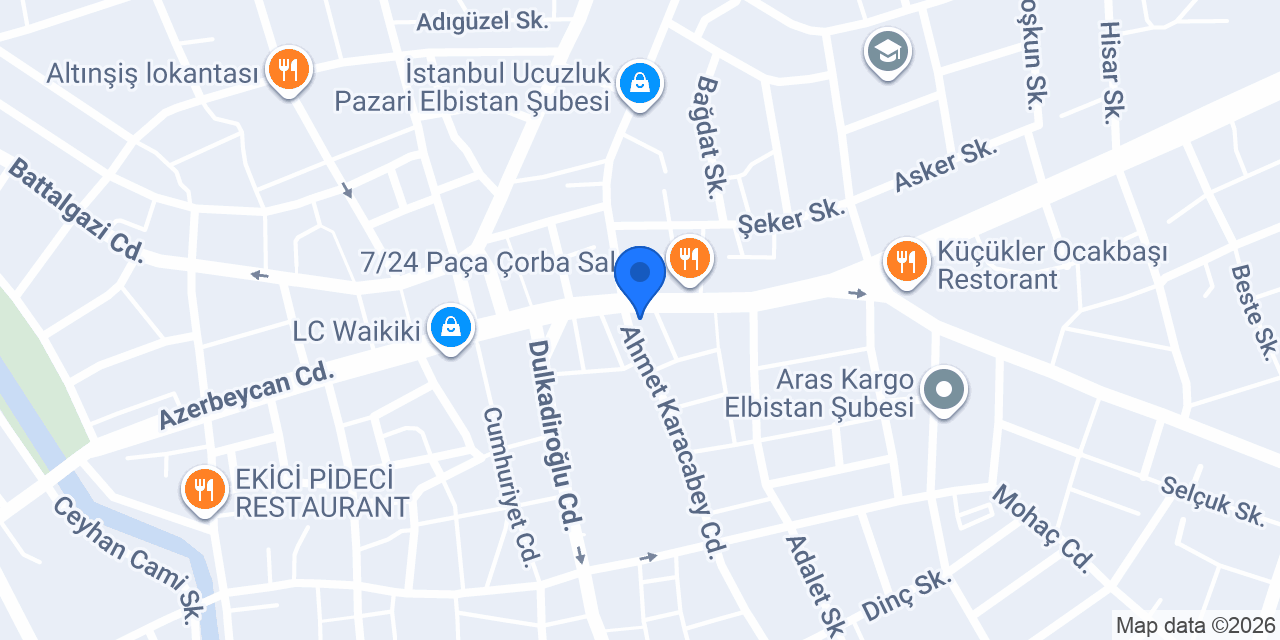 Altınbaş Elbistan konumu