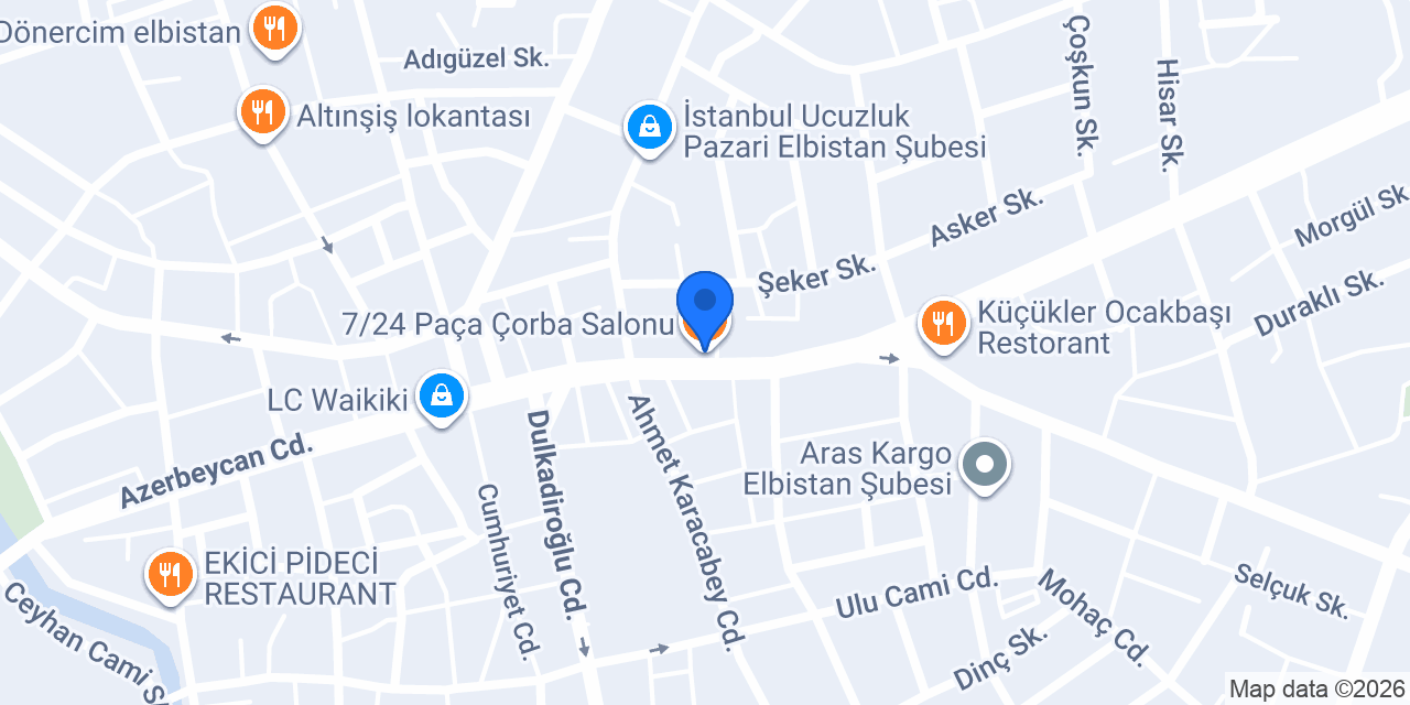 7/24 Paça Çorba Salonu konumu