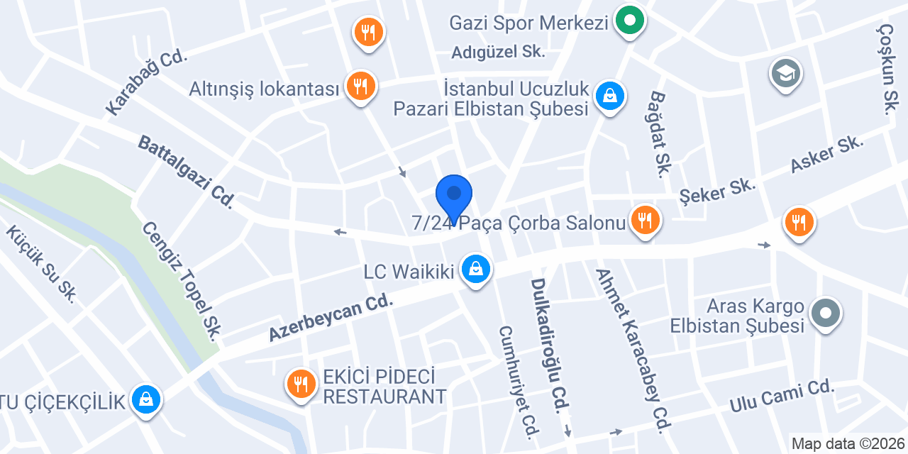 Kuveyt Türk Elbistan Şubesi konumu