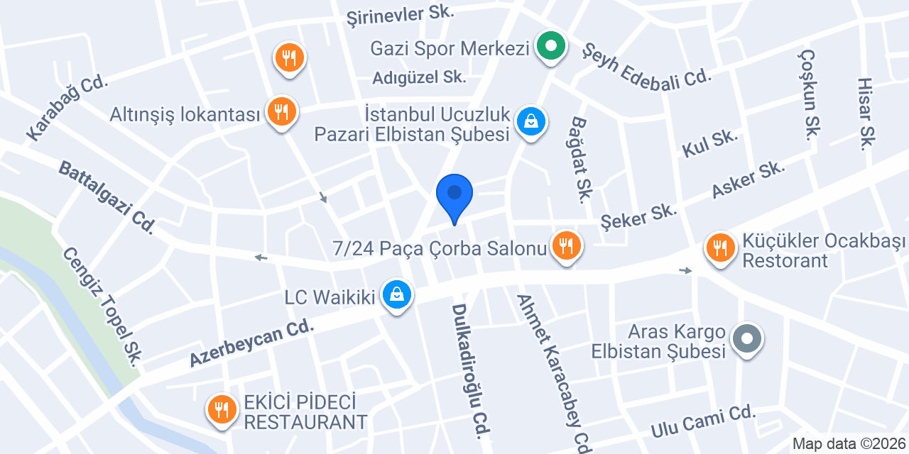 Özserneo Sigorta Elbistan Şubesi konumu