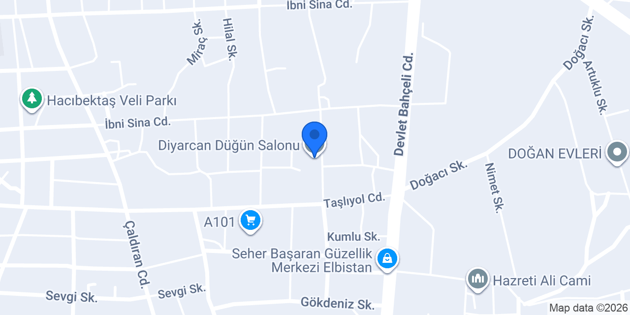 Diyarcan Düğün Salonu konumu