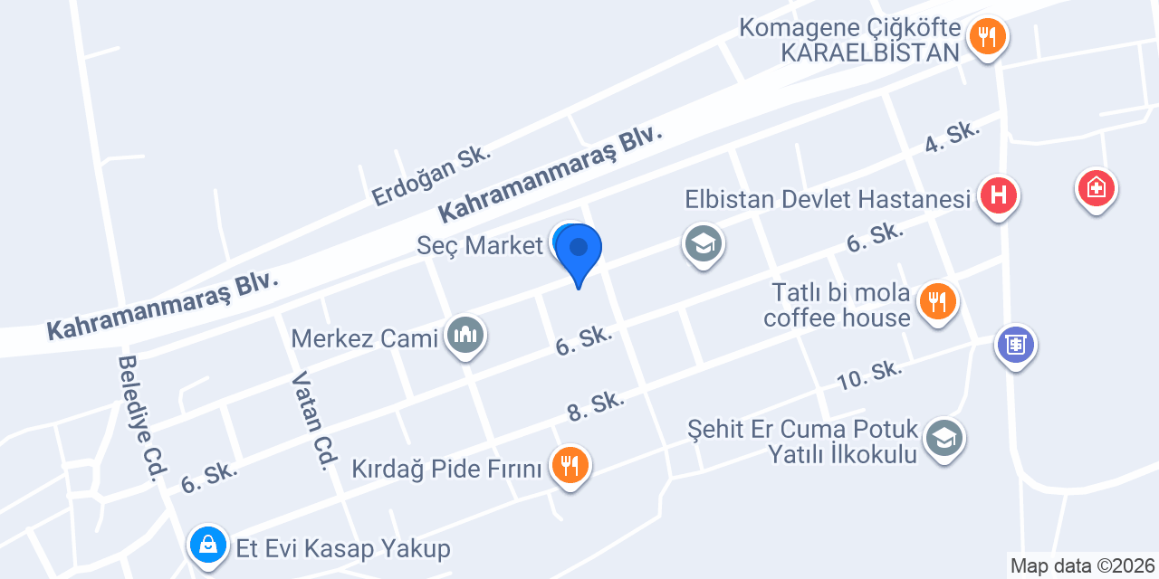 Karaelbistan Belediyesi konumu