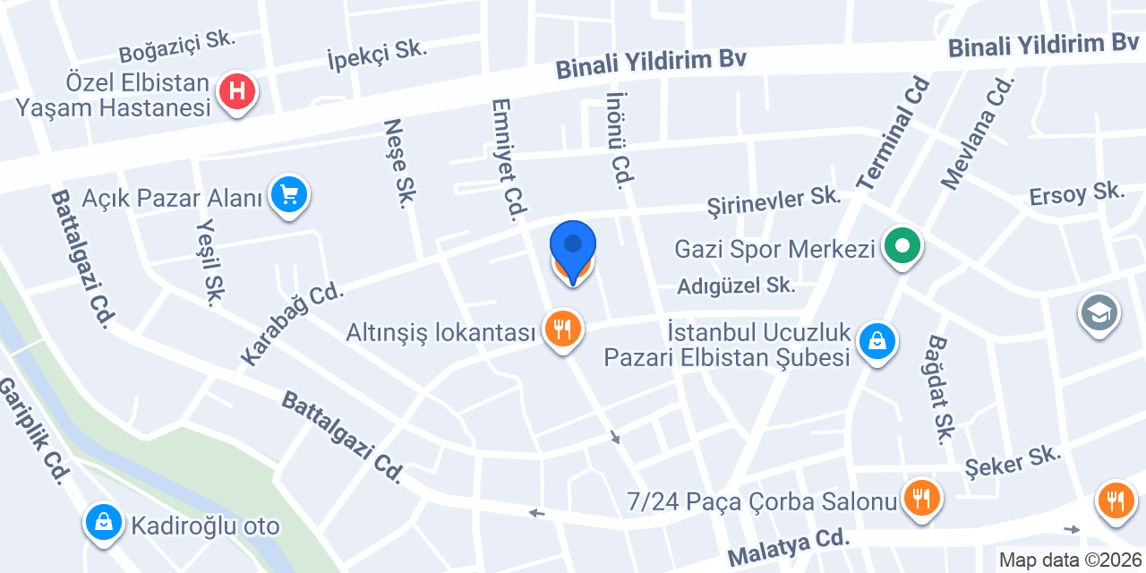 Dönercim elbistan konumu