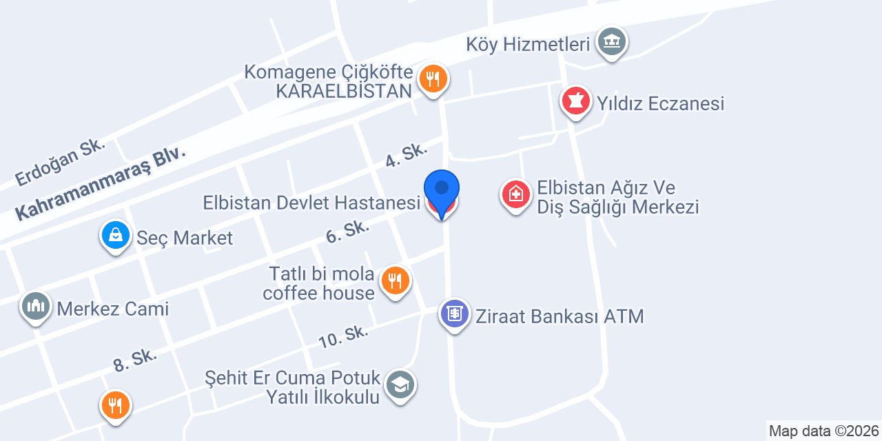 Elbistan Devlet Hastanesi konumu