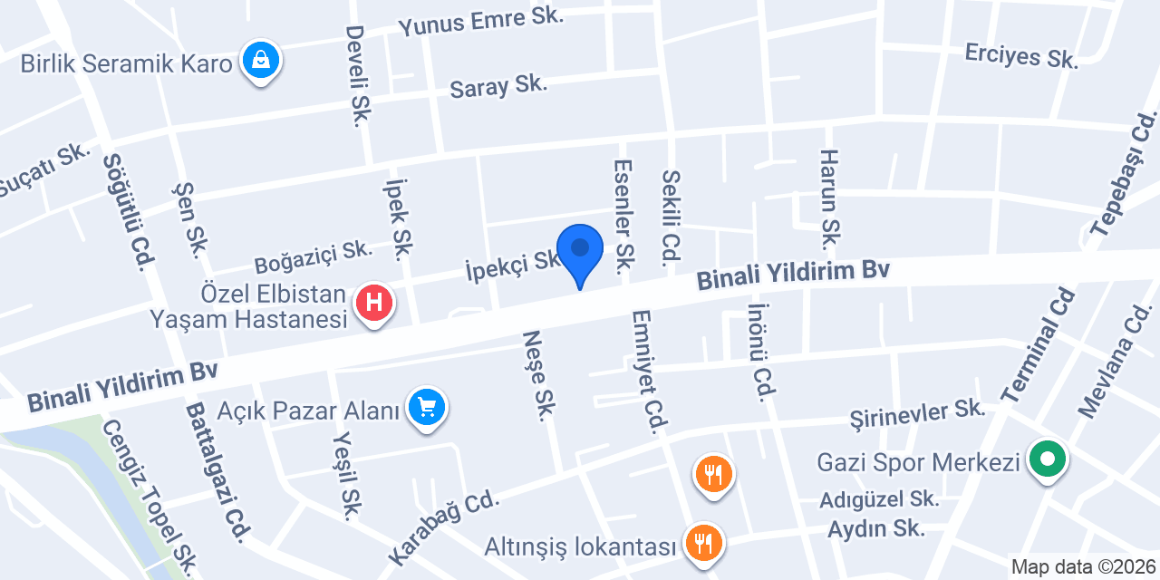 Komagene Battalgazi Binali Yıldırım Blv konumu