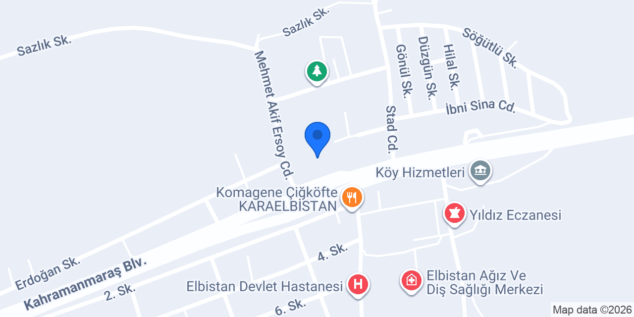 ELBİSTAN ABDURRAHİM KARAKOÇ ORTAOKULU konumu