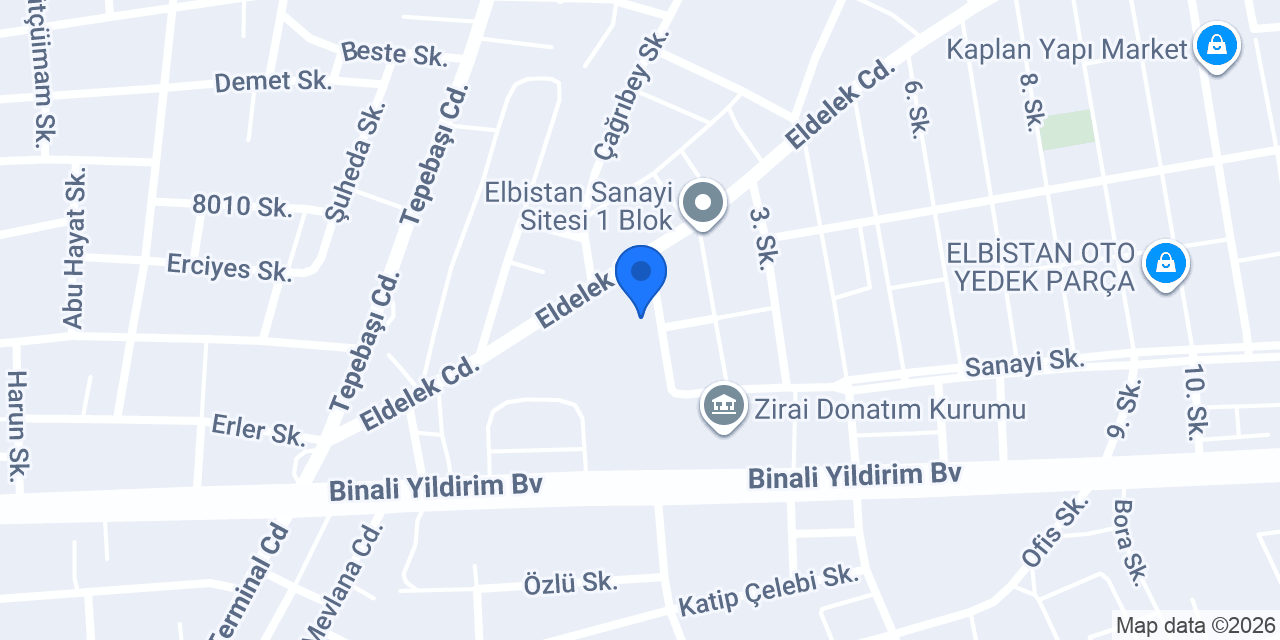 Elbistan Mesleki Eğitim Merkezi konumu