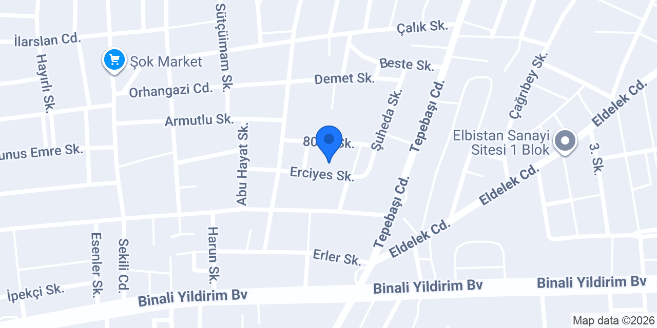 Elbistan Sepetli Vinç konumu