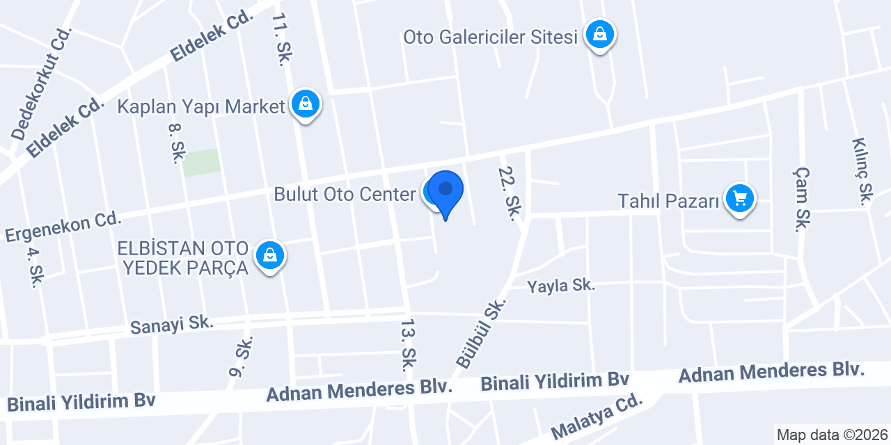 Bulut Oto Center konumu