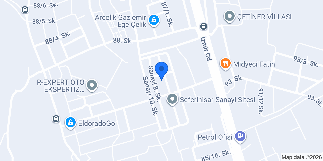 Tanzer oto yedek parça konumu