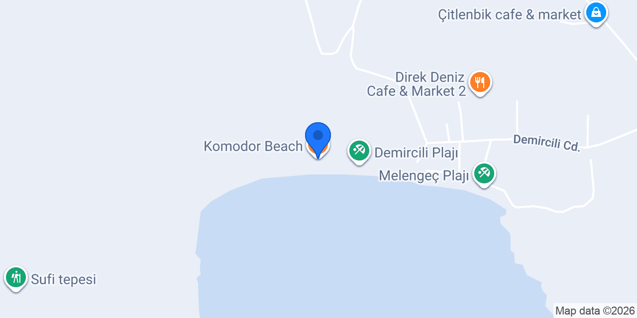 Komodor Beach konumu