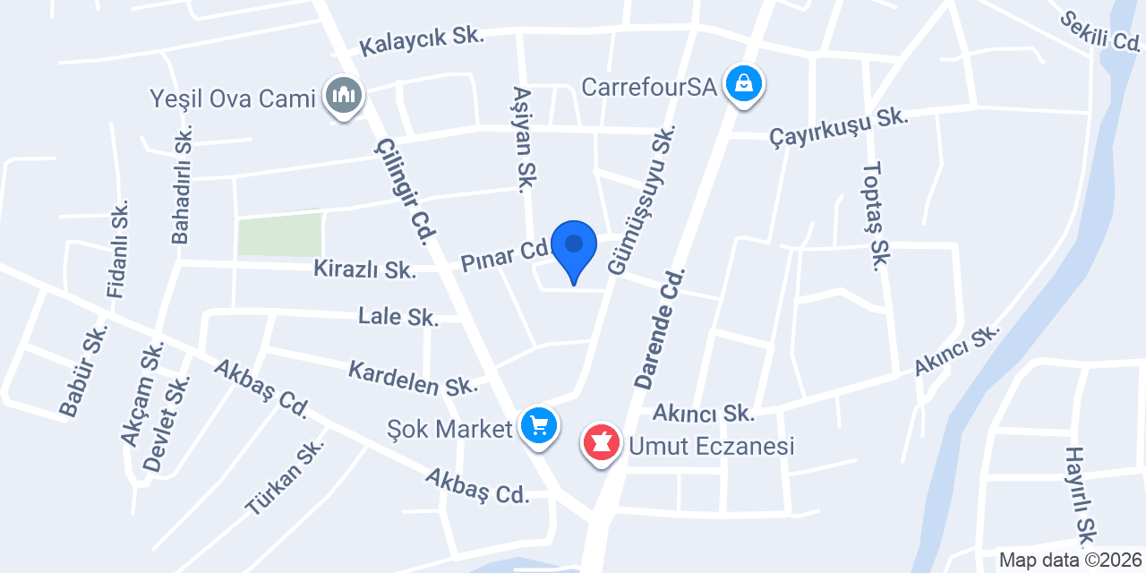 Hoca Ahmet Yesevi İlkokulu konumu
