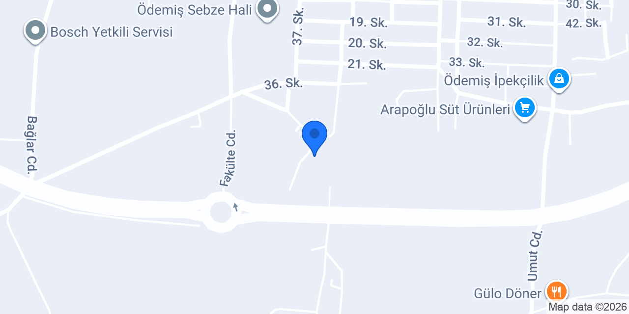 İ.B.B. Ödemiş Et Entegre Tesisi konumu