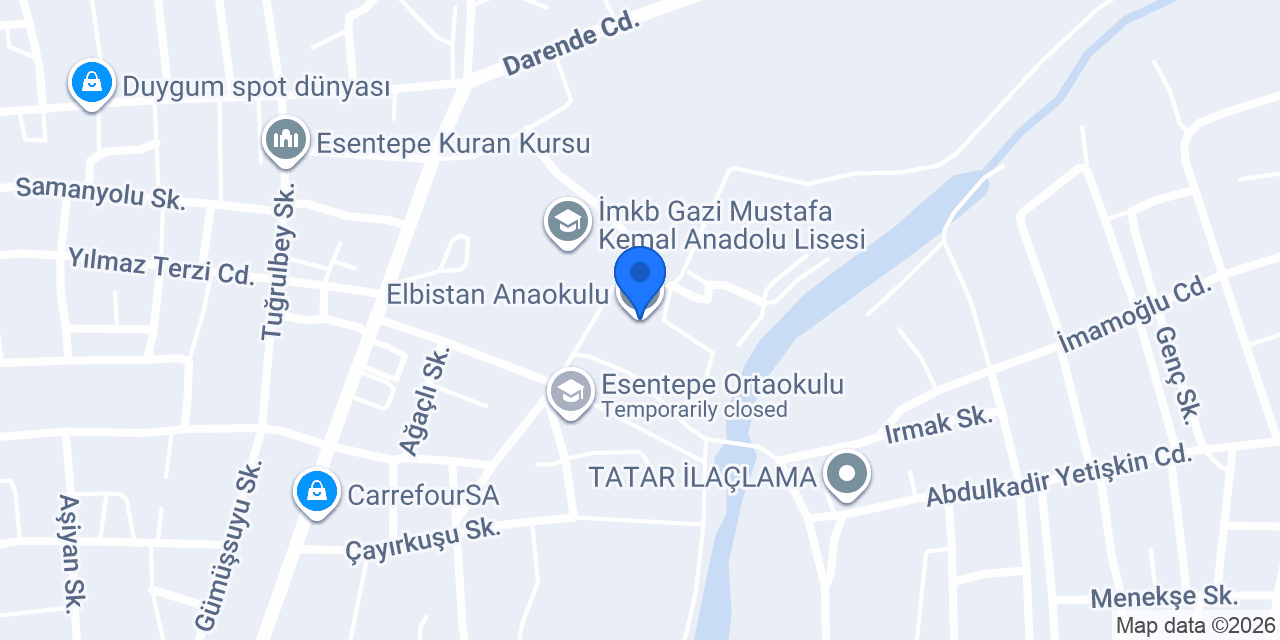 Elbistan Anaokulu konumu