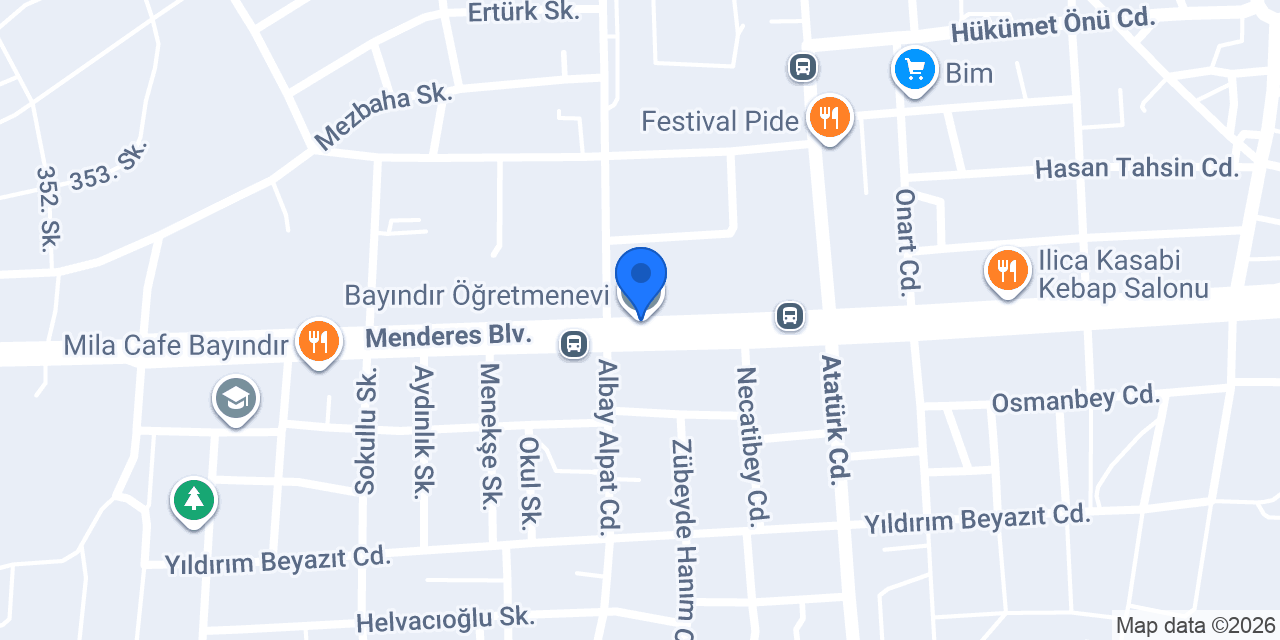 Bayındır Öğretmenevi konumu