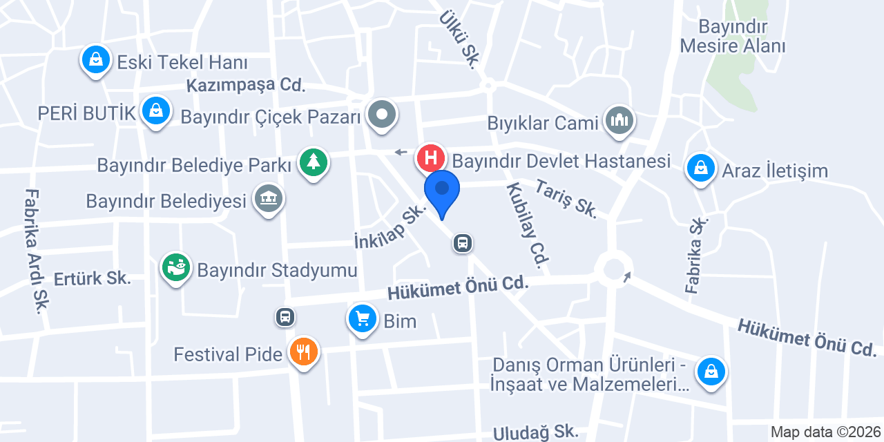 Bayındır Veteriner Kliniği konumu