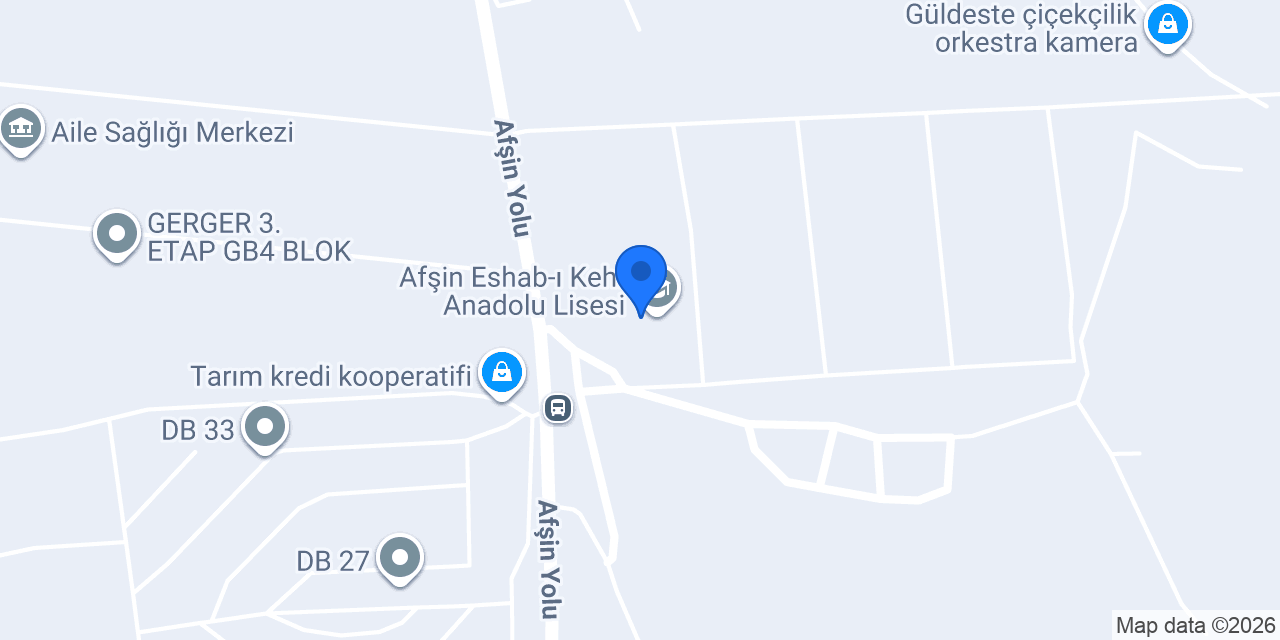Afşin Eshab-ı Kehf Anadolu Lisesi konumu
