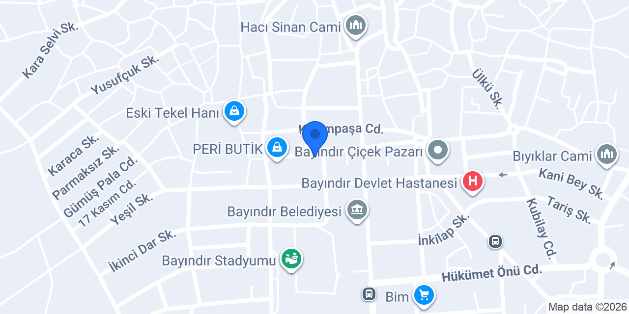 TEB Bayındır Şubesi konumu