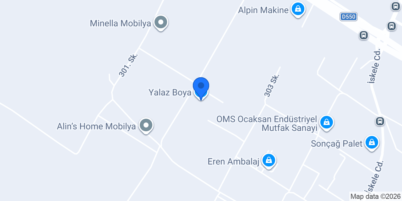 Yalaz Boya konumu