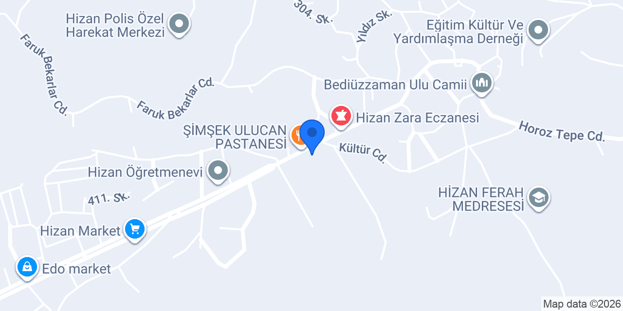 ERAT SİGORTA HİZMETLERİ HİZAN konumu