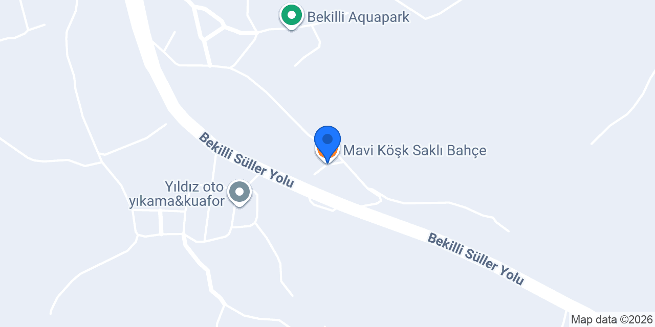 Mavi Köşk Saklı Bahçe konumu