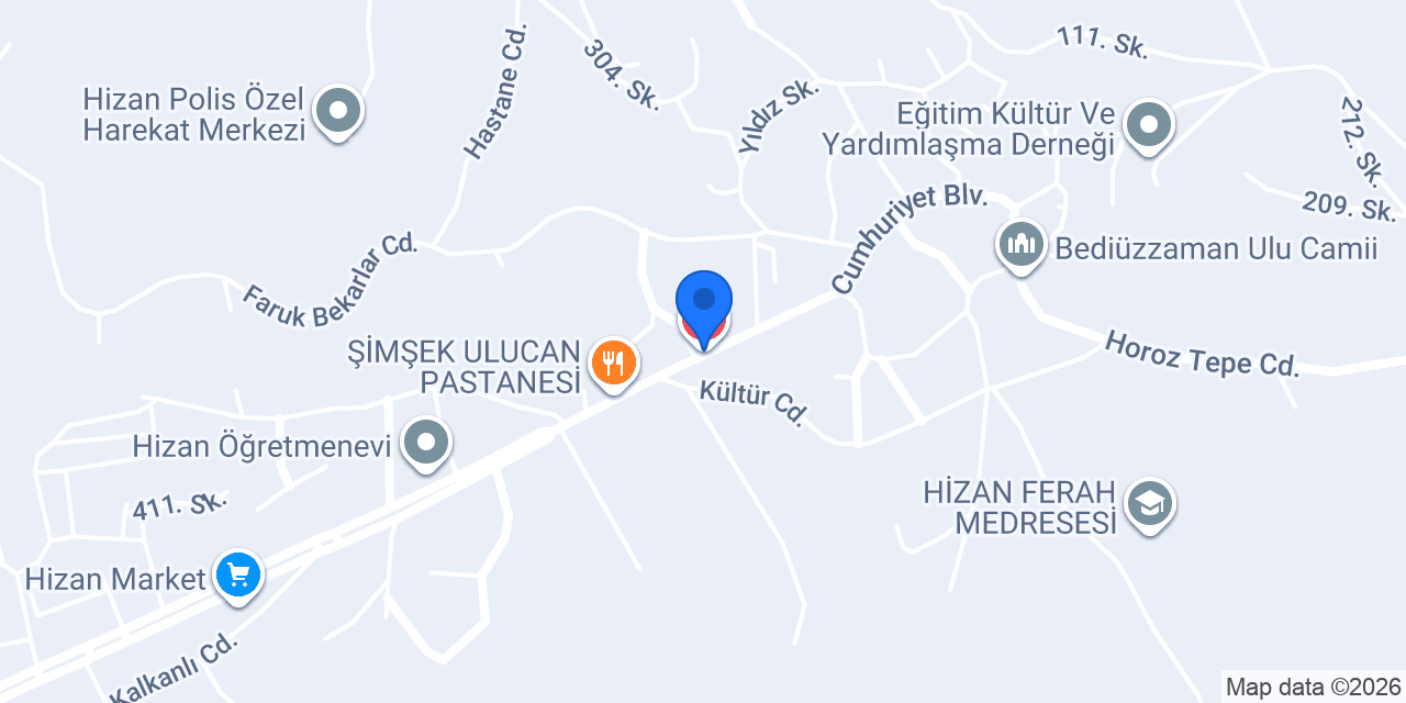 Hizan Zara Eczanesi konumu
