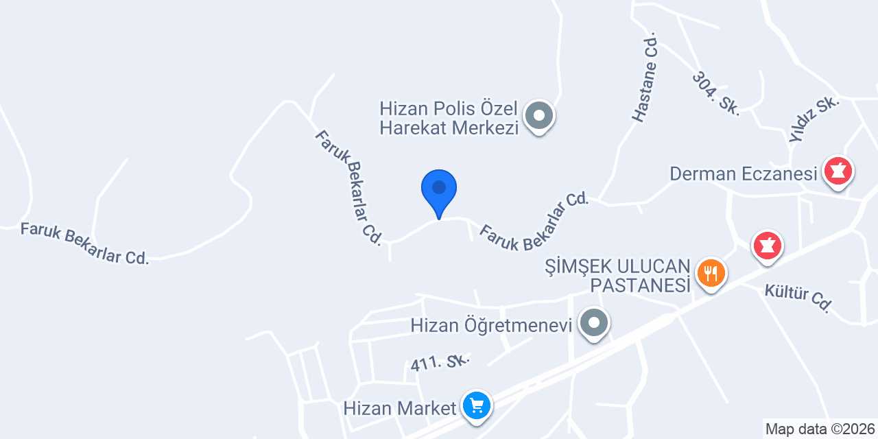 Hizan Orman İşletme Şefliği konumu