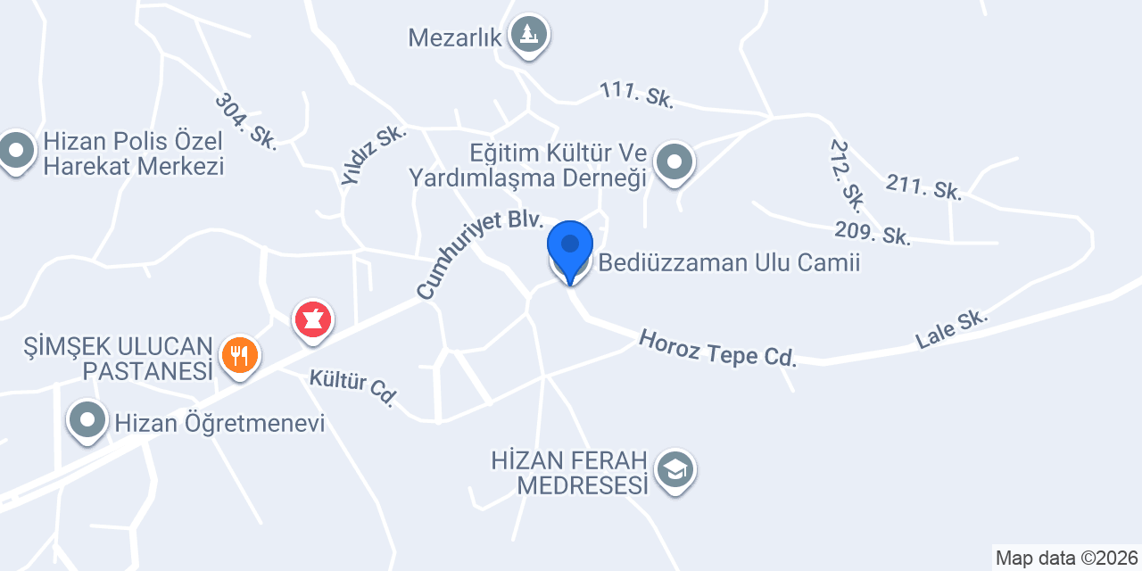Bediüzzaman Ulu Camii konumu