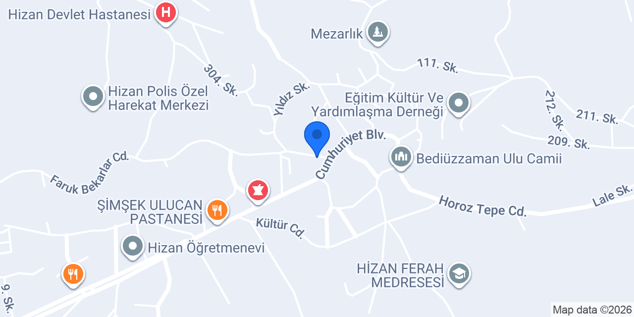 Yavuz eriş Yeni Şifa Veteriner Kliniği konumu