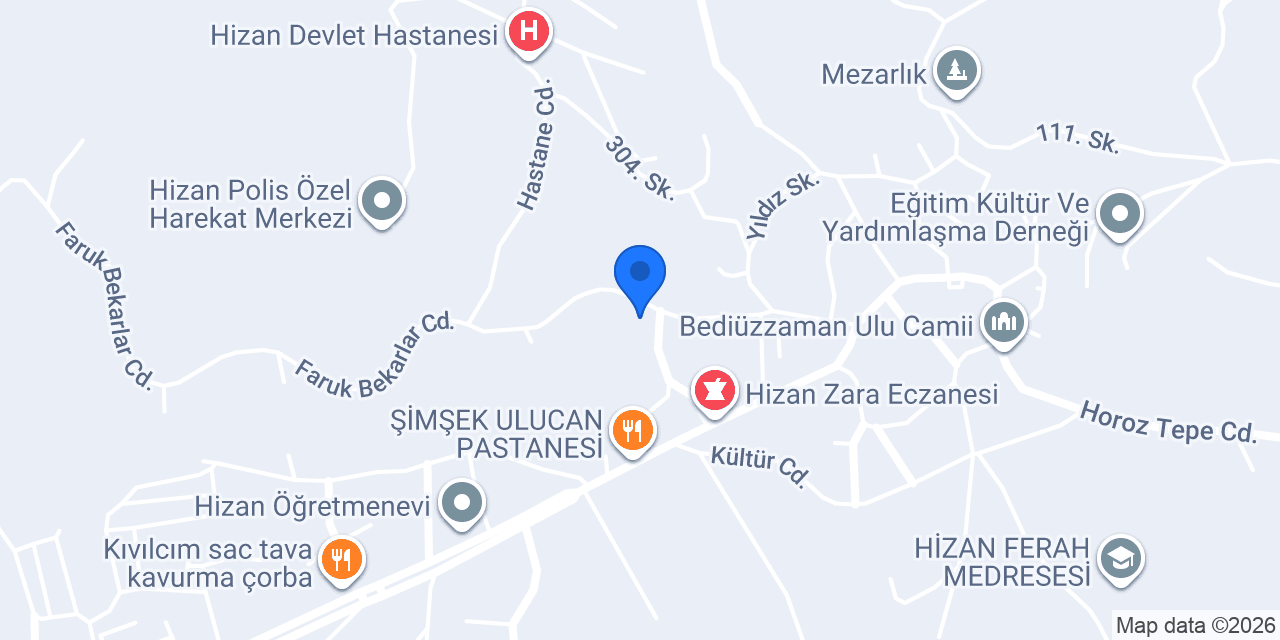 Hizan İlçe Müftülüğü konumu