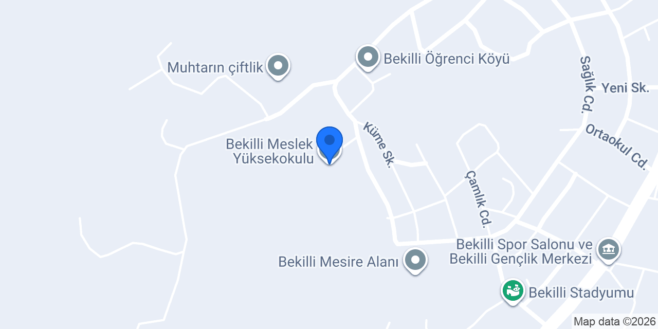 Bekilli Meslek Yüksekokulu konumu