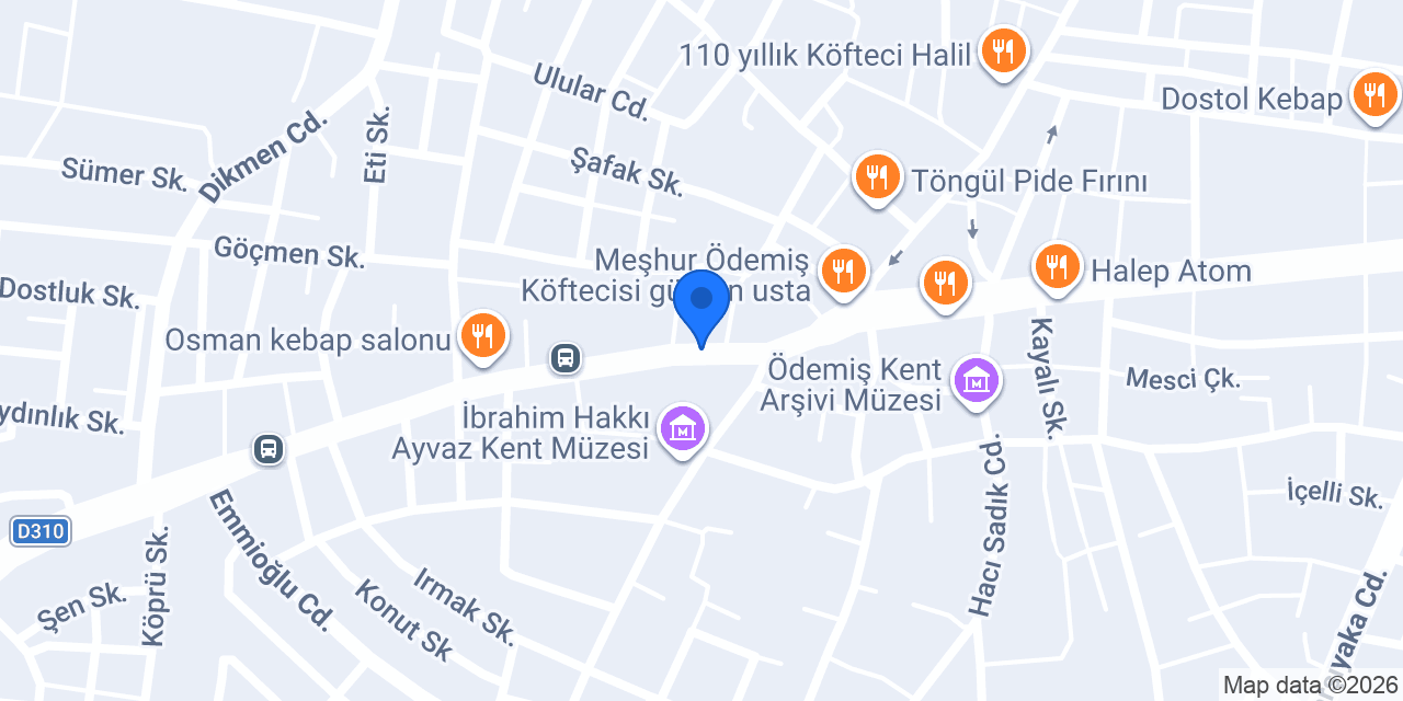 Köfteci Ahmet Ödemiş konumu
