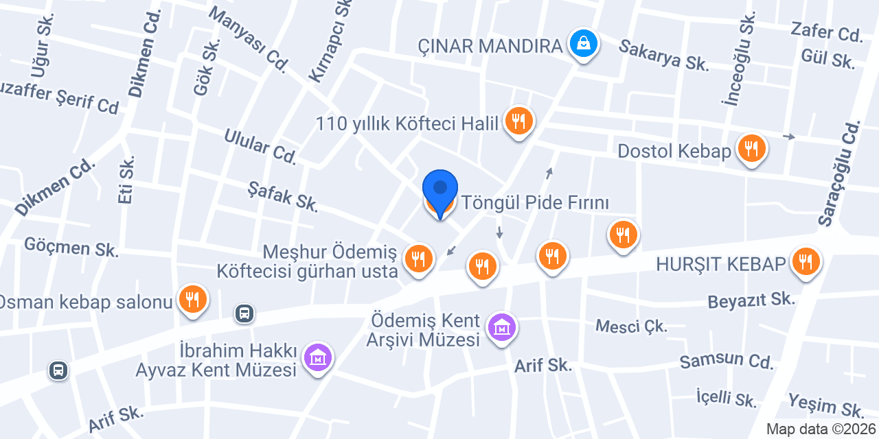 Töngül Pide Fırını konumu