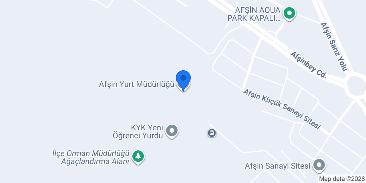 Afşin Yurt Müdürlüğü konumu