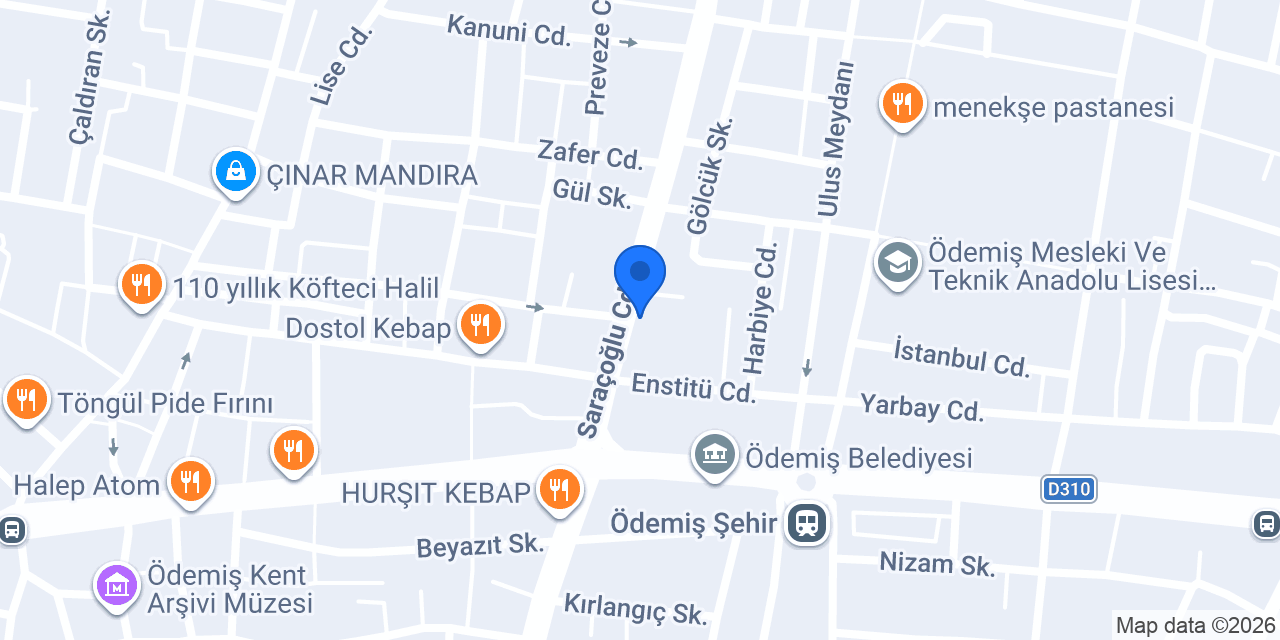 Ödemiş Öğretmenevi konumu