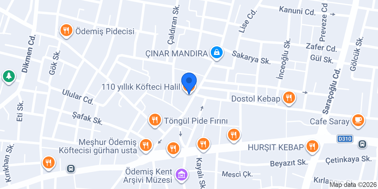 110 yıllık Köfteci Halil konumu