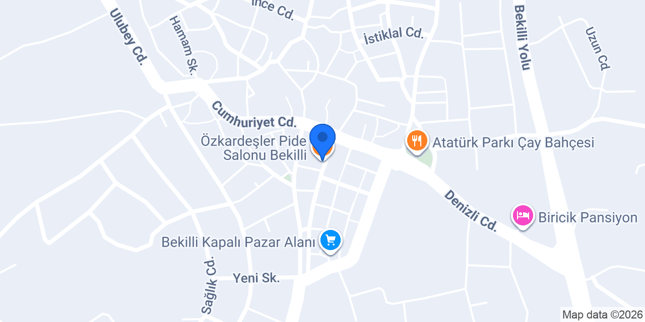 Özkardeşler Pide Salonu Bekilli konumu