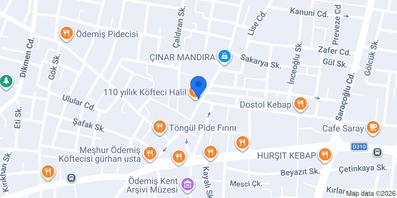 Türkiye İş Bankası Ödemiş/İzmir Şubesi konumu